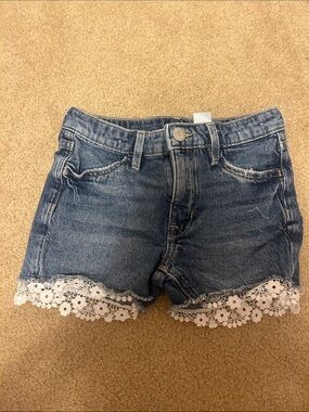 H&M Denim Lace Trim Kid’s Shorts - Blue